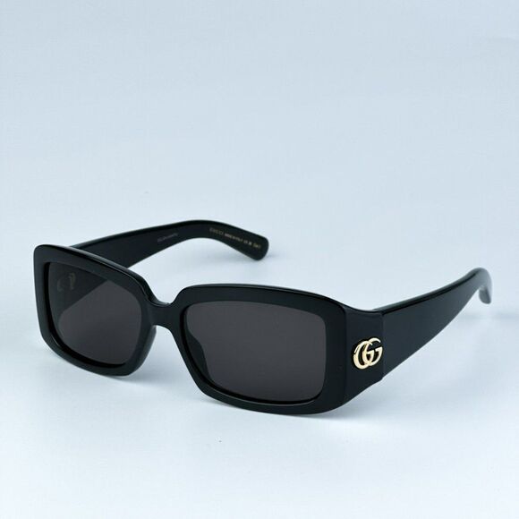 NEW Gucci GG1403S 001 Black Grey Unisex Rectangle Sunglasses GG 1403S main image 12